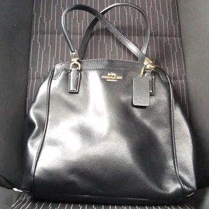 Excellent condition black leather Coach Hand Bag